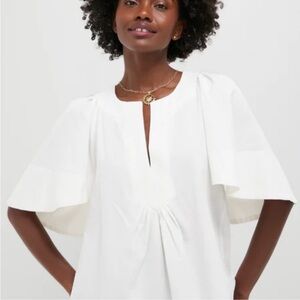 Pomander Place White Keyhole Blouse